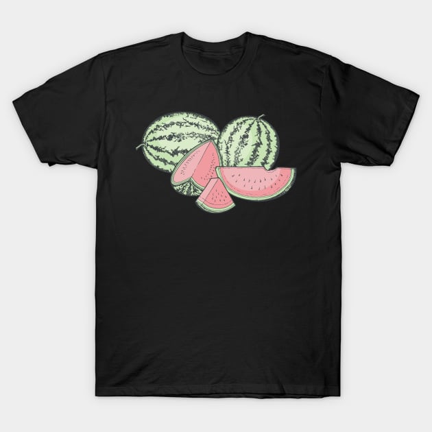 Watermelon Sketches T-Shirt by sifis